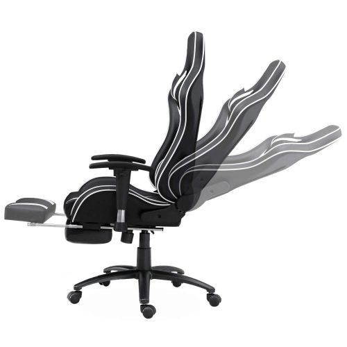  Samincom Ergonomic Gaming Chair High Back Swivel Computer Office Chair Adjusting Headrest and Lumbar Support Recliner Napping Chair with Footrest (BlackWhite)