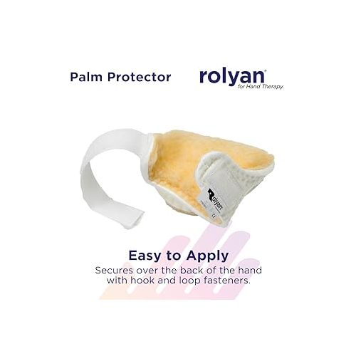  Rolyan Palm Protectors for Left Hand, Pack of 3 Left Handed Gloves for Finger Contracture Prevention, Comfortable Hand Cushion with Soft Sherpa Lining and Palm Pad to Prevent Hand Contractures