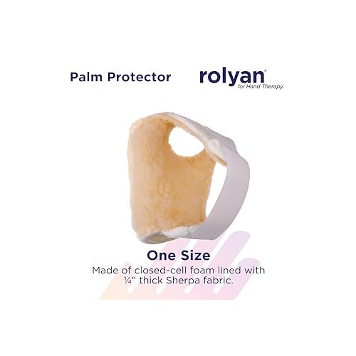  Rolyan Palm Protectors for Left Hand, Pack of 3 Left Handed Gloves for Finger Contracture Prevention, Comfortable Hand Cushion with Soft Sherpa Lining and Palm Pad to Prevent Hand Contractures