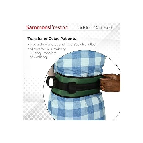  Sammons Preston Padded Gait Belt with Handles, 5.5