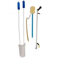 Sammons Preston Complete Hip & Knee Equipment Kit with Four Daily Living Tools, Care Kit for Hip or Knee Surgery or Fall Recovery, Includes 26 Reacher, Sock & Dressing Aid, Shoehor