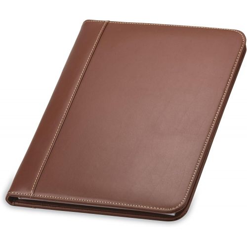  [아마존 핫딜] Samsill Contrast Stitch Leather Padfolio  Portfolio Folder/Business Portfolio for Men & Women  Resume Document Organizer, 8.5 x 11 Writing Pad, Tan