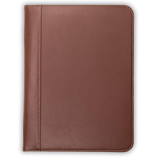  [아마존 핫딜] Samsill Contrast Stitch Leather Padfolio  Portfolio Folder/Business Portfolio for Men & Women  Resume Document Organizer, 8.5 x 11 Writing Pad, Tan