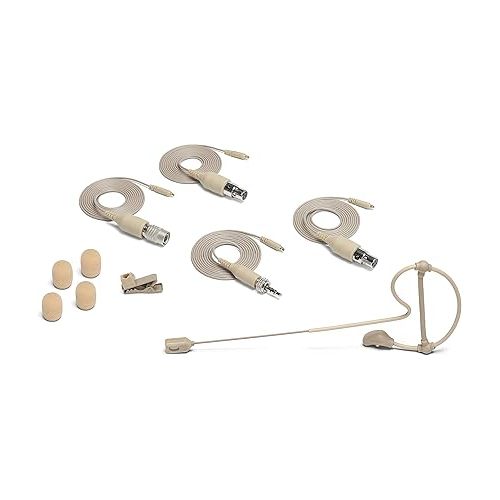  Samson SE60x Unidirectional Earset Microphone with Four Adaptor Cables Compatible with Most Popular Wireless Systems, Tan