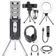 Samson Satellite USB/iOS Broadcast Microphone for Recording, Podcasting, and Streaming (SASAT) Bundle with Blucoil 6