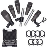 Samson DK707 7-Piece Drum Microphone Kit with 7 Premium XLR Mic Cables, XLR-M to XLR-F - Recording Accessory Bundle