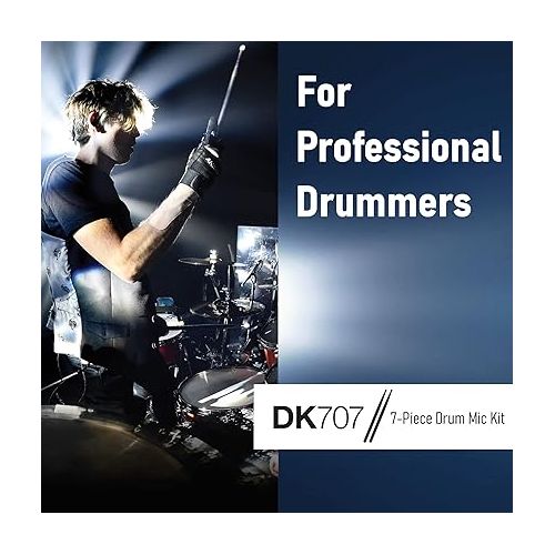  Samson DK707 7-Piece Drum Microphone Kit with 7 Premium XLR Mic Cables, XLR-M to XLR-F - Recording Accessory Bundle