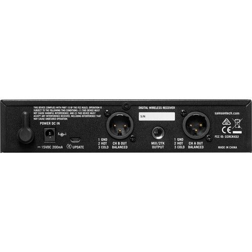  Samson Concert XD2 Two-Person Rackmount Digital Wireless Handheld Microphone System (1.9 GHz)