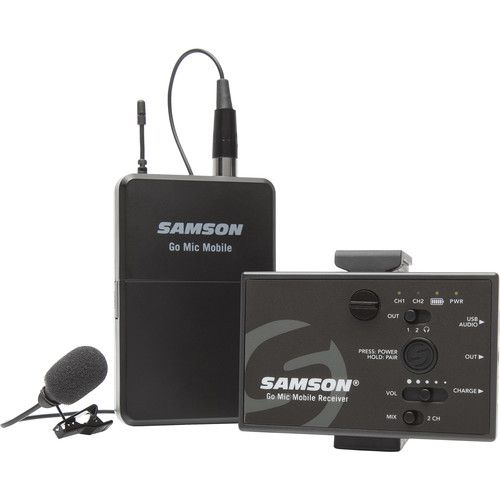  Samson Go Mic Mobile Digital Wireless System with LM8 Lavalier and Belt Pack Transmitter