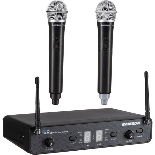  Samson Concert 288 Dual-Channel Wireless Handheld Microphone System with Q6 Capsules (Band H)