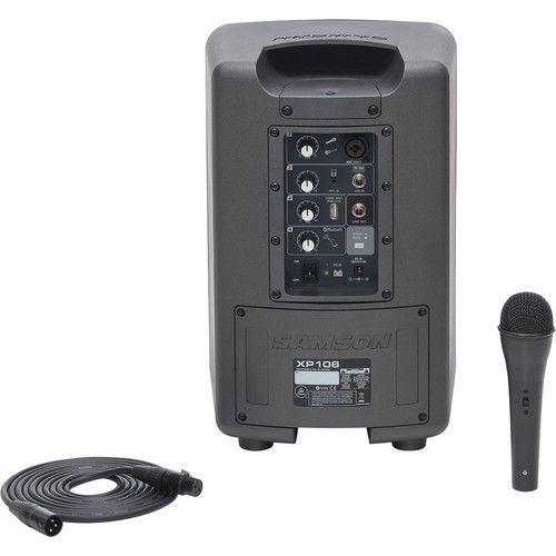  Samson Expedition XP106 Portable PA System with Wired Handheld Mic & Bluetooth