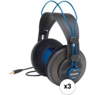 Samson SR850B Semi-Open Studio Headphones (Blue, 3-Pack)