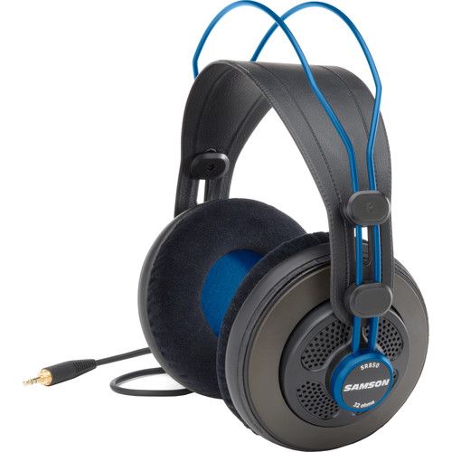 Samson SR850B Semi-Open Studio Headphones (Blue, 3-Pack)