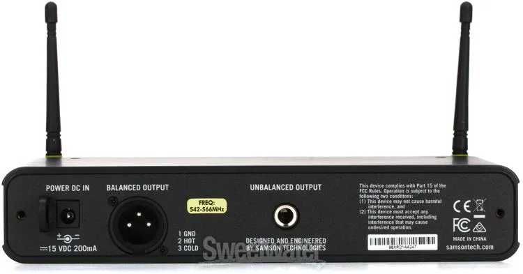  Samson Concert 88x Guitar Wireless System - D Band