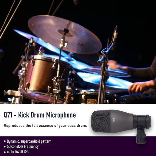  [아마존베스트]Samson Technologies Samson DK707 7-Piece Drum Microphone Kit + 7X On Stage Mic Cable, 20 ft. XLR Bulk + Value Recording Bundle