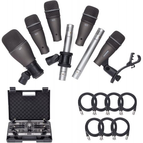  [아마존베스트]Samson Technologies Samson DK707 7-Piece Drum Microphone Kit + 7X On Stage Mic Cable, 20 ft. XLR Bulk + Value Recording Bundle