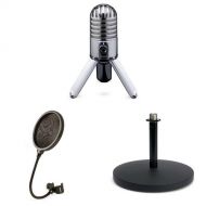 Samson Meteor Mic USB Studio Condenser Microphone with MD5 Desktop Mic Stand and PS04 Pop Filter
