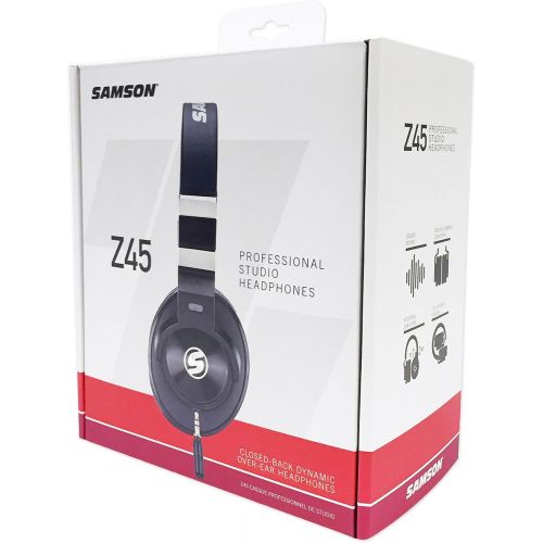  Samson Technologies Samson Z-45 Studio Headphones wLambskin Pads+Studio Mic+Shock Mount+Pop Filter