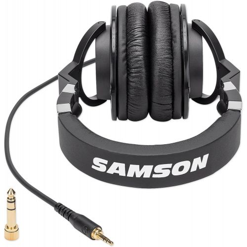  Samson Technologies Samson Z-45 Studio Headphones wLambskin Pads+Studio Mic+Shock Mount+Pop Filter
