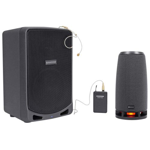  Samson Technologies SAMSON XP106WDE 6 Rechargeable Bluetooth PA DJ Speaker+Headset+RockShip