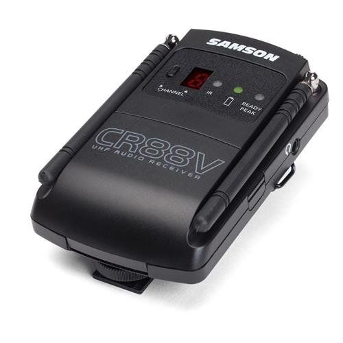  Samson Technologies Samson Concert 88 Camera UHF Wireless Lavalier Microphone System, Includes CR88V Micro Receiver, CB88 Beltpack Transmitter, LM10 Lavalier Microphone, (Channel K: 470-494MHz)