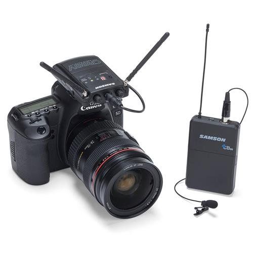  Samson Technologies Samson Concert 88 Camera UHF Wireless Lavalier Microphone System, Includes CR88V Micro Receiver, CB88 Beltpack Transmitter, LM10 Lavalier Microphone, (Channel K: 470-494MHz)