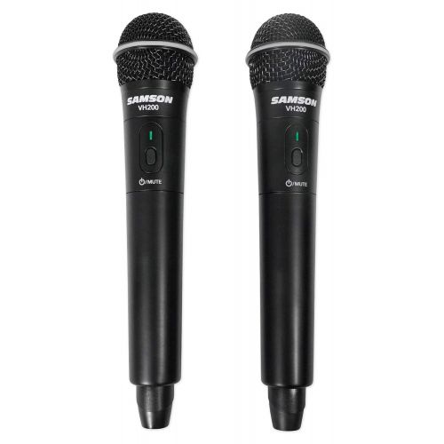  Samson Technologies SAMSON Dual VHF Handheld Wireless Microphones - C Band For Church Sound Systems