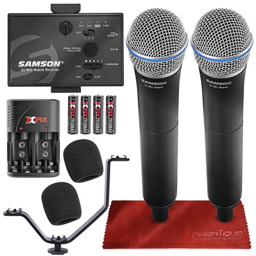  Samson Technologies Samson Go Mic Mobile Professional Digital Wireless System with Dual Q8 Dynamic Handheld MicTransmitter Bundle