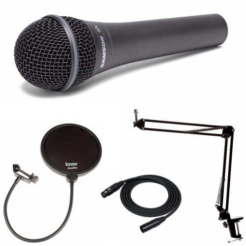  Samson Technologies Samson Q7X Dynamic Handheld Microphone with Knox Boom Arm Stand, Pop Filter and XLR Cable