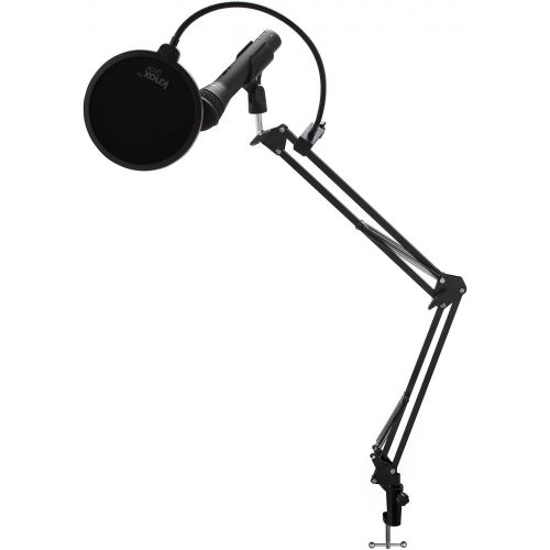  Samson Technologies Samson Q2U Black Handheld Dynamic USB Microphone with Knox Boom Arm and Pop Filter