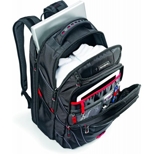 쌤소나이트 Samsonite Tectonic PFT Laptop Backpack, Black/Red, 17-Inch