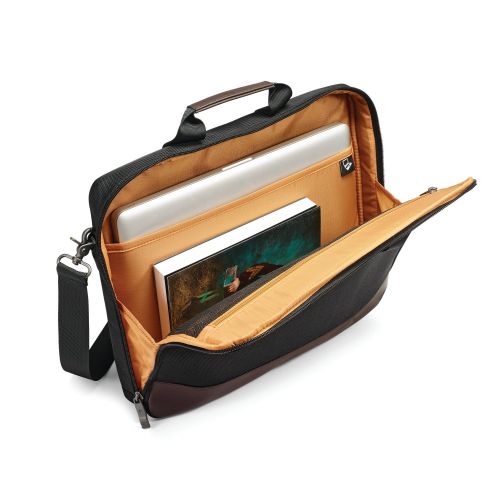 쌤소나이트 Samsonite Kombi Slimbrief Briefcase, Black/Brown, One Size