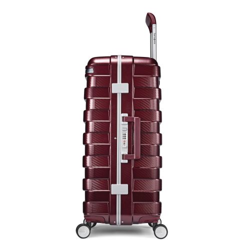 쌤소나이트 Samsonite Framelock Hardside Checked Luggage with Spinner Wheels, 25 Inch, Cordovan