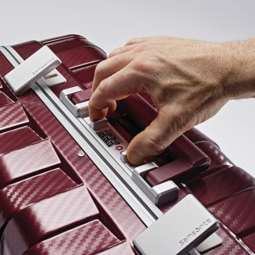 쌤소나이트 Samsonite Framelock Hardside Checked Luggage with Spinner Wheels, 25 Inch, Cordovan