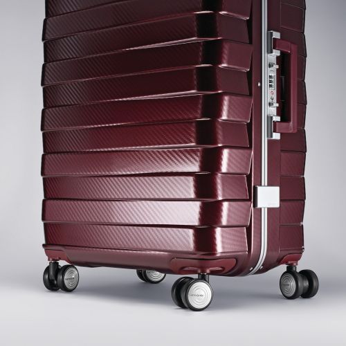 쌤소나이트 Samsonite Framelock Hardside Checked Luggage with Spinner Wheels, 25 Inch, Cordovan