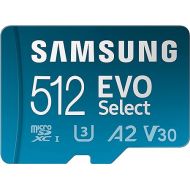 SAMSUNG EVO Select Micro SD-Memory-Card + Adapter, 512GB microSDXC 130MB/s Full HD & 4K UHD, UHS-I, U3, A2, V30, Expanded Storage for Android Smartphones, Tablets, Nintendo-Switch (MB-ME512KA/AM)