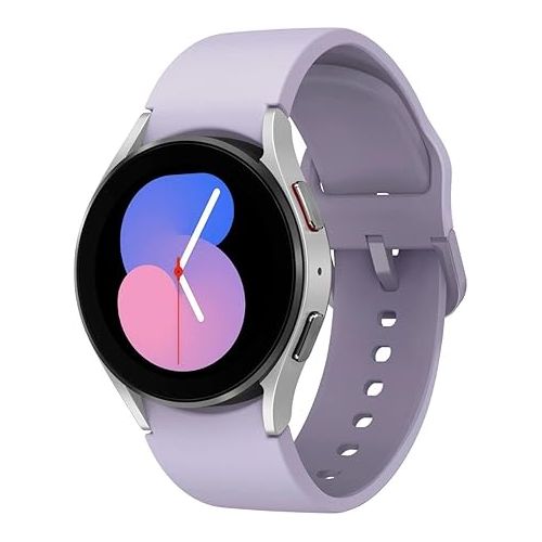 삼성 SAMSUNG Galaxy Watch 5 40mm Bluetooth Smartwatch w/Body, Health, Fitness and Sleep Tracker, Sapphire Crystal Glass, Enhanced GPS Tracking, US Version, Silver Bezel w/Purple Band (Renewed)