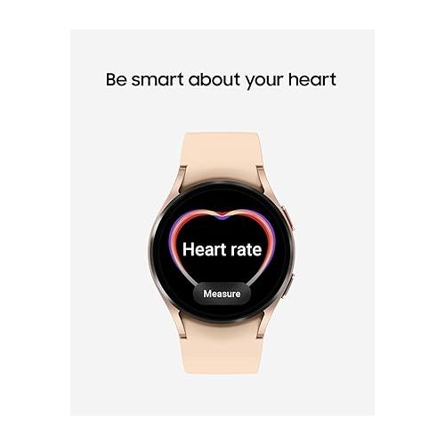 삼성 SAMSUNG Galaxy Watch 4 40mm Smartwatch with ECG Monitor Tracker for Health, Fitness, Running, Sleep Cycles, GPS Fall Detection, Bluetooth, US Version, SM-R860NZDAXAA, Pink Gold