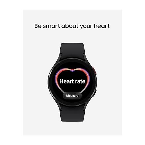 삼성 SAMSUNG Galaxy Watch 4 40mm Smartwatch with ECG Monitor Tracker for Health, Fitness, Running, Sleep Cycles, GPS Fall Detection, Bluetooth, US Version, SM-R860NZKAXAA, Black