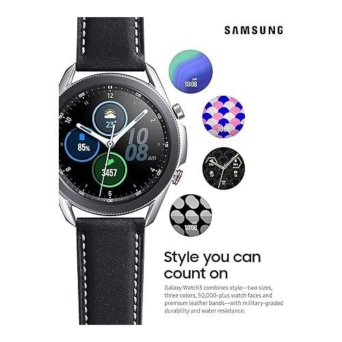 삼성 Samsung Galaxy Watch3 GPS Smartwatch 45mm, Mystic Silver (Renewed)