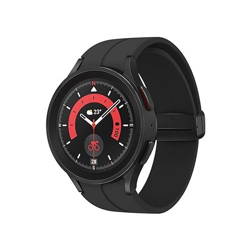 삼성 SAMSUNG Galaxy Watch 5 Pro (45mm,WIFI + 4G LTE) 1.4'' Super AMOLED Smartwatch GPS Bluetooth with Sleep Coaching,Bioactive Sensor -Black Titanium (Renewed)