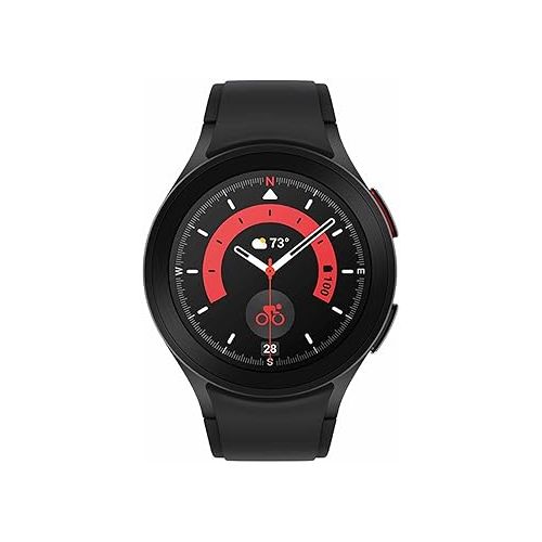 삼성 SAMSUNG Galaxy Watch5 Pro Bespoke Edition 45mm Bluetooth Smartwatch, Body, Health, Fitness, Sleep Tracker, Sapphire Crystal Glass, Titanium Frame, US Version, Black Ridge Sport Band, Black