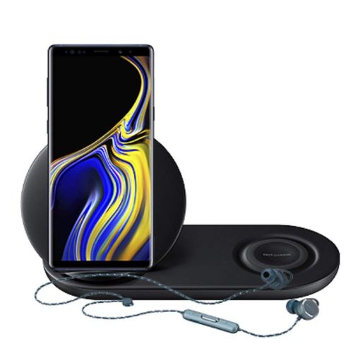 삼성 Samsung Galaxy Note 9 Factory Unlocked Phone 128GB with Black Wireless Charger Duo and AKG N200 Bluetooth Earbuds