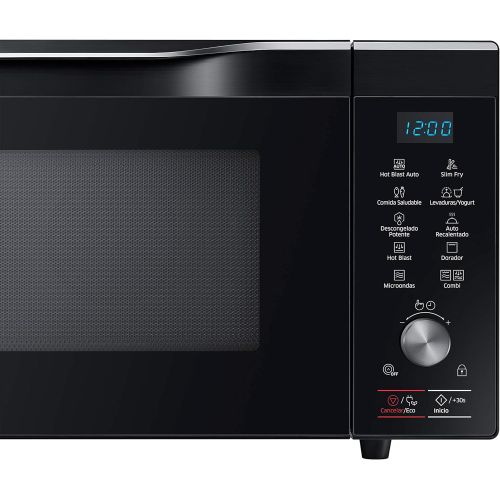 삼성 Samsung MC32K7055Ct/Ec Mikrowellenherd mit Grill, 32L, Innenraum Keramik, HotBlast-Technologie und Ofenfunktion bis 200°C, 2100W, Schwarz und Grau