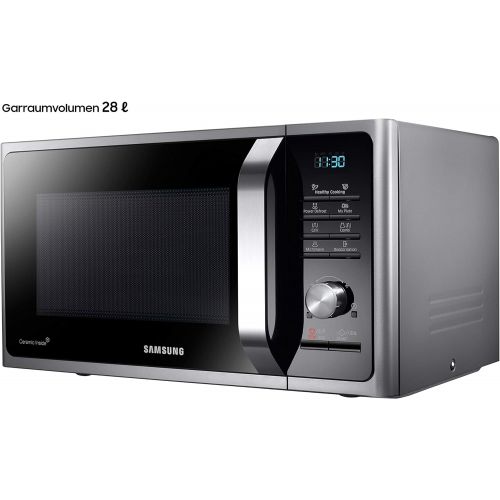 삼성 Samsung MG28F303TCS/EG Mikrowelle mit Grill / 900 W / 28 L Garraum (Extra gross) / 51,7 cm Breite / Power Defrost / 26 Automatikprogramme / silber