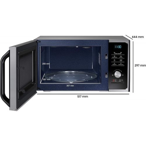 삼성 Samsung MG28F303TCS/EG Mikrowelle mit Grill / 900 W / 28 L Garraum (Extra gross) / 51,7 cm Breite / Power Defrost / 26 Automatikprogramme / silber