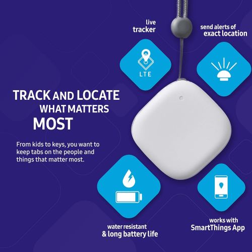 삼성 [아마존베스트]Samsung SmartThings Tracker [SM-V110AZWAATT] Live GPS-Enabled Tracking via Nationwide LTE-M Networks | Use for Kids, Cars, Keys, Pets Wallets, Luggage, and More - Small, White