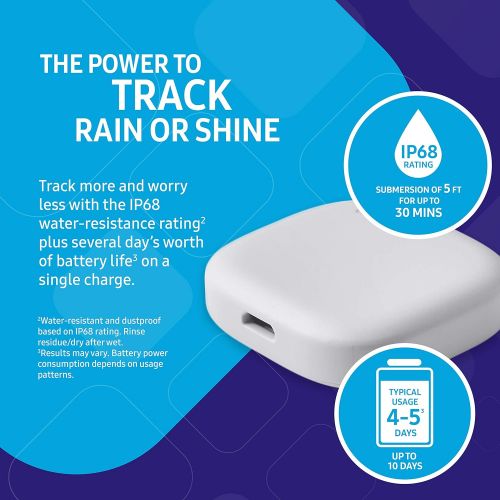 삼성 [아마존베스트]Samsung SmartThings Tracker [SM-V110AZWAATT] Live GPS-Enabled Tracking via Nationwide LTE-M Networks | Use for Kids, Cars, Keys, Pets Wallets, Luggage, and More - Small, White