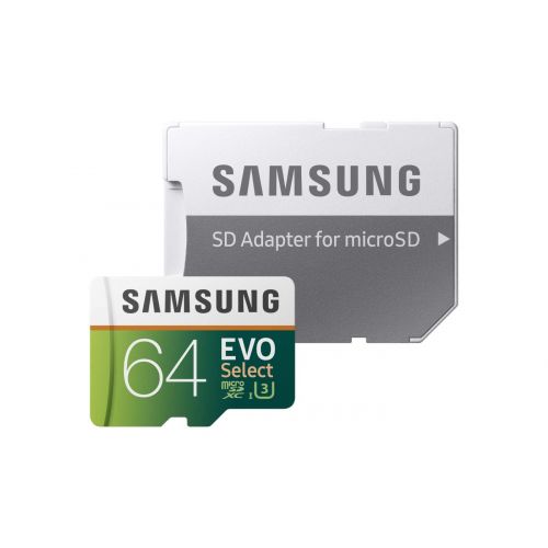 삼성 [아마존 핫딜]  [아마존핫딜]Samsung EVO Select microSDXC 64 GB Speicherkarte bis zu 100 MB/s, UHS-I U3 (inkl. SD Adapter)