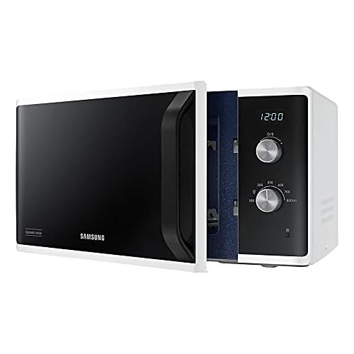 삼성 Samsung Mikrowelle MS23K3614AW/EG/ 23 L/Solo MWO/Dual Dial/Keramik-Emaille-Innenraum/weiss